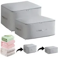 Benza Ibenzoa Selbstkomprimierender Organizer für Kleidung, Decken & Bettwäsche – 2er-Set, Nylon, platzsparend, 54×42×60 + 54×42×30 cm