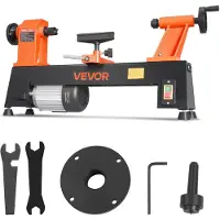 Vevor Drechselbank 304 x 465 mm 3/4 PS Tischdrehbank mit 5 Drehzahlstufen für Tischbeine Spazierstöcke und Große Holzwerkstücke, 650/1100/1600/2200/3200 U/min, Thermoschutz und Robuster Metallrahmen