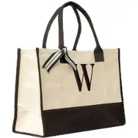 Benza Ibenzoa Geräumige Canvas-Tasche aus 100% Baumwolle, 42 x 29 x 17 cm – mit stabilem Boden & Seitenfalten, Monogramm‑Option für Alltag, Strand und Einkauf
