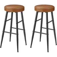 Vasagle Barhocker, 2er Set, Küchenstuhl, Kunstleder, 76 cm hoch