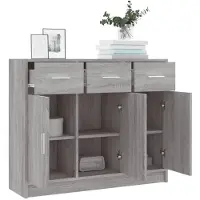 vidaXL Sideboard Grau Sonoma 91x28x75 cm Holzwerkstoff