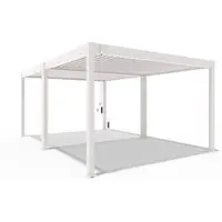 Weide Classic | Pergola Aluminium freistehend | 4 x 6 M | Lamellendach weiß + Verbindungskit 4 Meter