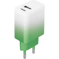 Setty USB + USB-C 20W Wandladegerät Mintweiß Schnellladefunktion Leistungsstark