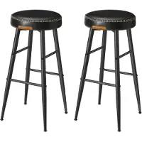 Vasagle Barhocker, 2er Set, Küchenstuhl, Kunstleder, 76 cm hoch