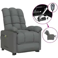 vidaXL Massagesessel Elektrisch Dunkelgrau Stoff