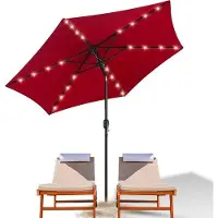 OEM Großer LED-Sonnenschirm für Terrasse, Garten und Balkon - 270cm - Rot
