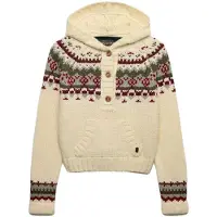 Superdry für Damen. W6110761A Fairisle-Pullover in Beige (XS), Lässig, Wolle, Langarm