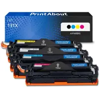 PrintAbout Toner kompatibel mit HP 131X (CF210X) - 4-farbig - Hohe Kapazität - Multipack