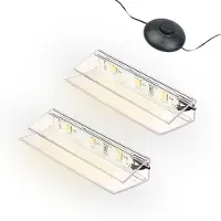 Kalb Material für Möbel kalb | LED Glaskantenbeleuchtung Clip Set 3000K/5000K Transparent Plug & Play 2er Set warmweiß