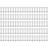 Gistuch 100 Sets Niet- und Schrauben M2.5 Edelstahlnieten für Albumkleidung Dekoration Lederhandwerk 3.5x14x7mm / 0,14x0.55x0.28in