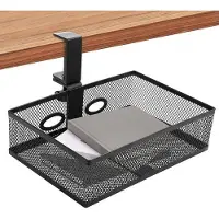 OEM Schreibtisch-Organizer mit 360°-Drehfunktion 2 Kabel-Löcher Keine Bohrungen für Home Office, Schule, schwarz