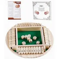 Hasbro SHUT THE BOX WOODEN GREEN GAME FOR FAMILIES, CHILDREN AND ADULTS – for children