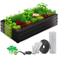 TTL Garden Meadow L Flat Hochbeet 180x90x30cm Metall Anthrazit verzinkt
