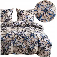 Cotton World Baumwolle world Bettwäsche-Set 160x200 3D Blumen Baumwollsatin