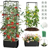 Merkloos Selbstbewässernder Tomatenpflanzer mit Spalier für Gartenbeete