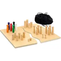 Merkloos Familienbrett - Systembrett aus hochwertigem Holz - 32 Teile - Inklusive Aufbewahrungsbox - Geeignet für Coaching - Effektiv bei Externalisierung - Systemboard