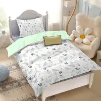 Benza Ibenzoa Kinder-Bettwäsche-Set Waldtier-Design, Microfaser, 120 x 150 cm + Kissenbezug 40 x 60 cm, Reißverschluss & Eckenbänder für Jungen & Mädchen