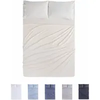 Merkloos Omgoods – 4-teiliges Bettwäsche-Set mit Spannbettlaken und Kopfkissenbezügen für Betten der Größe 150x190/200 cm