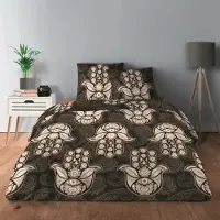 Merkloos 4-teiliges Bettwäsche-Set aus 100% Baumwolle für Kingsize-Bett