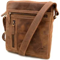 Merkloos 100% Echtes Leder Schultertasche - Reise- und Handtasche für Männer und Frauen