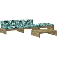 vidaXL 4-tlg. Garten-Lounge-Set mit Kissen Kiefernholz Imprägniert