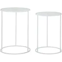 Dmora Chamba - Couchtisch, 43x43x60h cm Weiß, 2er-Set