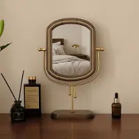 Merkloos Ovaler Tischspiegel mit Standfuß für Make-up