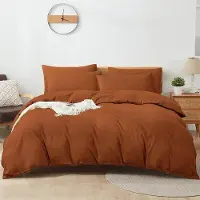 Benza Ibenzoa Baumwoll-Bettwäsche-Set 100% Baumwolle – 200×220 cm Bettbezug + 2×80×80 cm Kissenbezüge, Orange, atmungsaktiv, hypoallergen, mit Reißverschluss