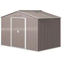 Outsunny Verzinkter Stahl Gerätehaus 4,9m² 277x195x192cm Geräteschuppen