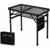 Merkloos Faltbarer Grilltisch für den Außenbereich - Ideal für Picknick (Schwarz)