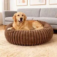 Merkloos Donutförmiges Tierbett für Hunde und Katzen, Waschbar und Beruhigend