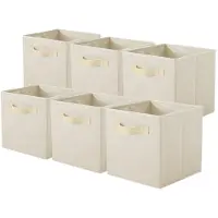 Merkloos Faltbare Beige Aufbewahrungsbox für Zuhause und Büro