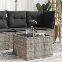 Merkloos Gartentisch mit Glasplatte und Polyrottingeflecht