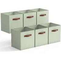 Merkloos Set aus 6 Aufbewahrungsboxen aus Stoff 33x33 cm
