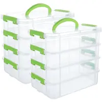 Merkloos Set aus 2 Transparenten Aufbewahrungsboxen mit Griff