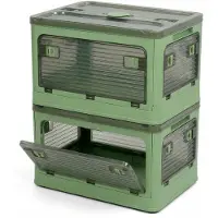 Merkloos Set aus 2 faltbaren Aufbewahrungsboxen mit Deckel