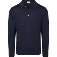 Profuomo Langarm - Longsleeve Poloshirt Merinowolle Navy