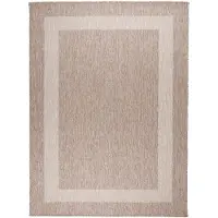 FRAAI In | & Outdoor Teppich | Sierra Border Beige Creme | 120x170cm | Beige | Rechteckig