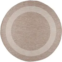 De Onlinewinkelier b.v. In- & Outdoor Teppich Rund - Sierra Border Beige Creme
