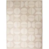 FRAAI Outdoor Teppich | Capri Circles Beige Creme | 80x150cm | Creme | Latex | Rechteckig