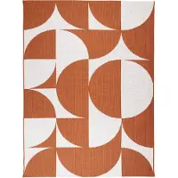 FRAAI In | & Outdoor Teppich | Summer Shapes Terracotta | 80x150cm | Terra | Rechteckig