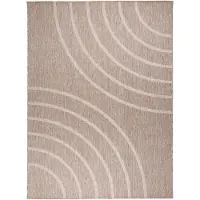 FRAAI In | & Outdoor Teppich | Sierra Curves Beige Creme | 80x150cm | Beige | Rechteckig