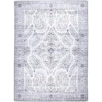 FRAAI Vintage Gartenteppich | Santo Flora Weiß | 120x170cm | Weiß | 3D | Mesh | Rechteckig