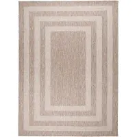 FRAAI In | & Outdoor Teppich | Sierra Frame Beige Creme | 140x200cm | Beige | Rechteckig