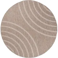De Onlinewinkelier b.v. In- & Outdoor Teppich Rund - Sierra Curves Beige Creme