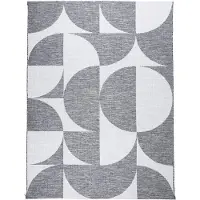 FRAAI In | & Outdoor Teppich | Summer Shapes Grau | 140x200cm | Grau | Rechteckig