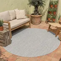 NATURL. In | & Outdoor Teppich Rund | Costa Dunkelgrau | Ø 100cm | Grau | Rund