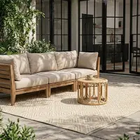 FRAAI Gartenteppich | Brava Beige | 120x170cm | Creme | Rechteckig
