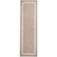 FRAAI Balkonteppich | Sierra Border Beige Creme | 80x250cm | Creme | Läufer