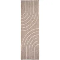 FRAAI Balkonteppich | Sierra Curves Beige Creme | 80x180cm | Creme | Läufer